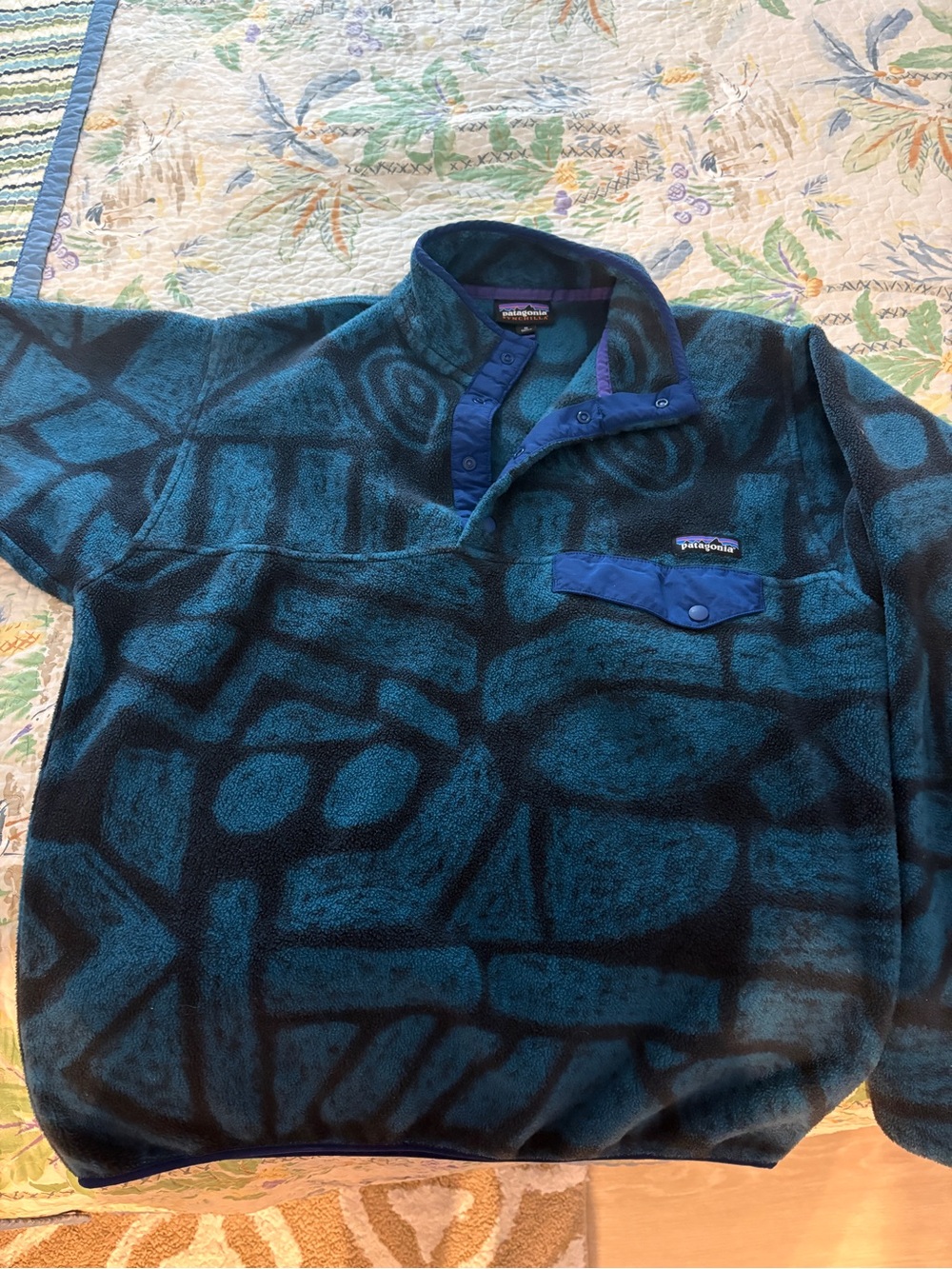 Vintage Patagonia Men’s Synchilla quarter snap pullover STONE TRIBAL AZTEC SZ M